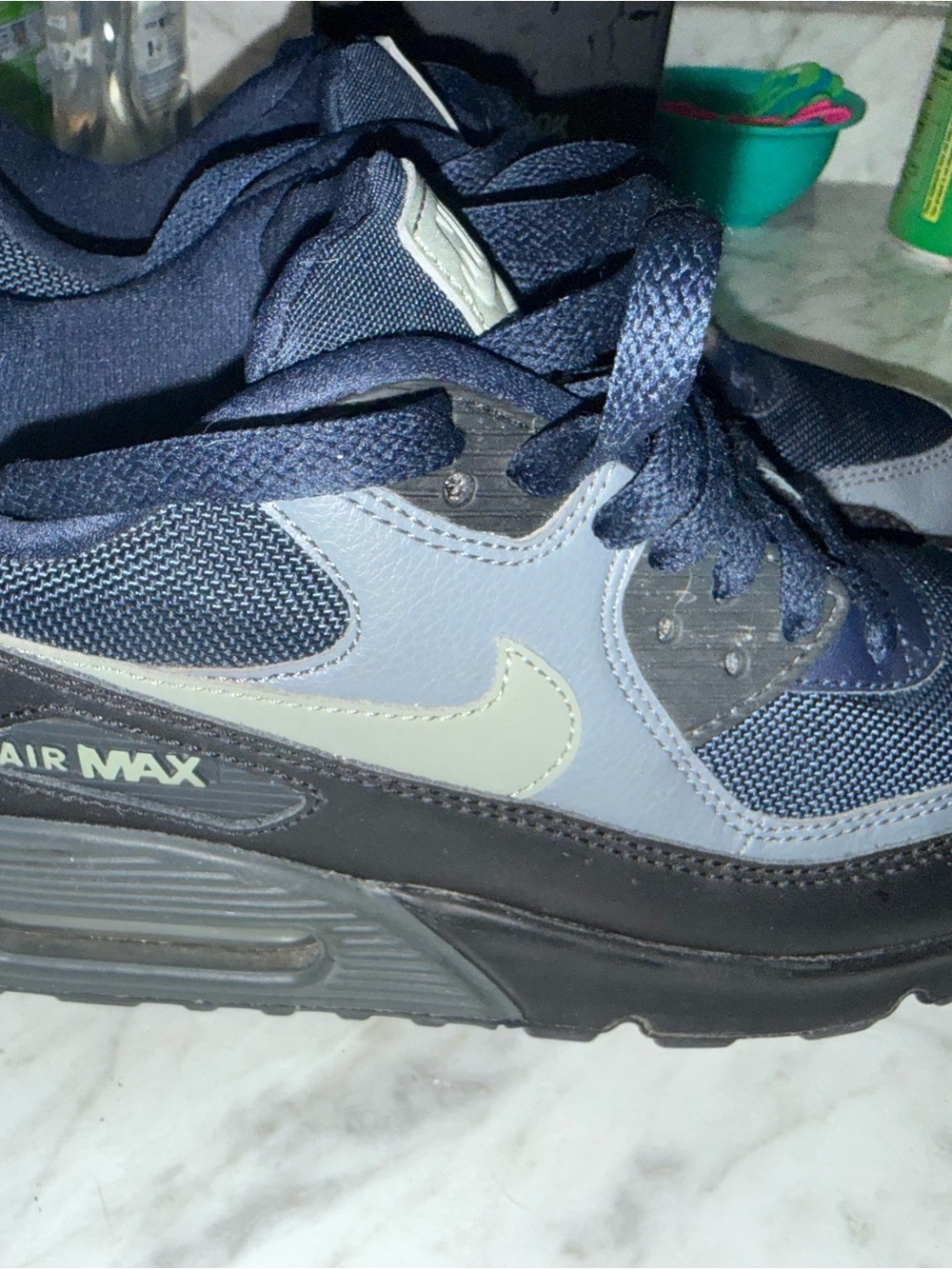 Nike Navy and Gray Air Max Lace-Up Sneakers